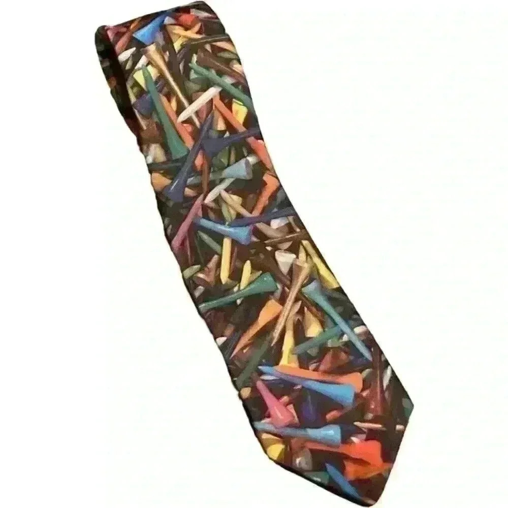 RALPH MARLIN Vintage 1993 Golf Tee Tie Exc Con
